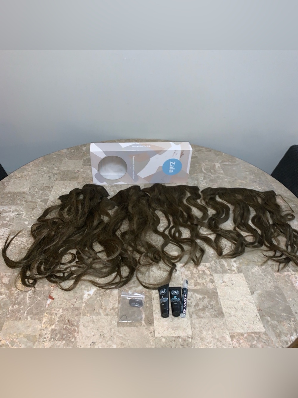 Zala Human Hair Extensions Lot Set Sold “As shown” Brown Pieces Box
